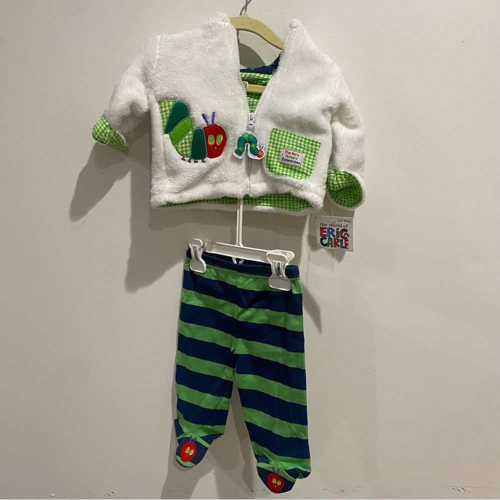 Y2K RARE Vintage Very Hungry Caterpillar NWT 0-3M 2 Piece Set